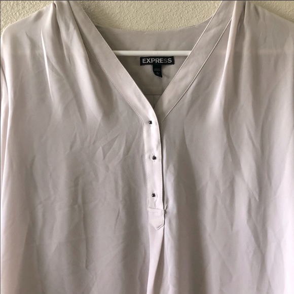 Express Light Beige High Low Blouse - Picture 2 of 7